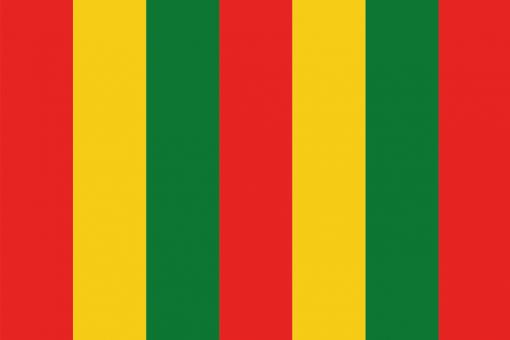 Satin - Blockstreifen - Grün/Rot/Gelb