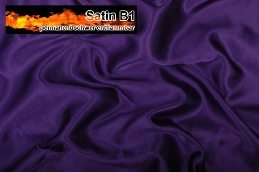 Satin - permanent schwer entflammbar B1 - Lila - 3,0 Meter