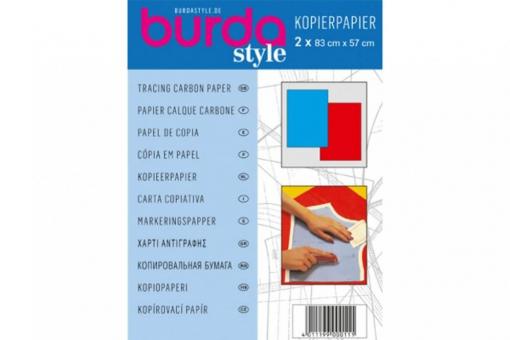 Kopierpapier - Packung mit 2 Blatt à 83 x 57 cm - Blau/Rot