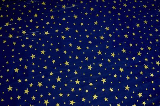 Lackfolie 130 cm - Sterne - Nachtblau/Gold - B-Ware