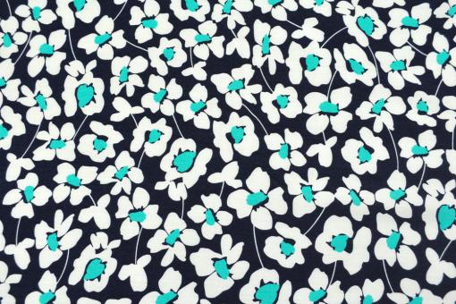 Viskosejersey - Blümchen - 1,0 Meter