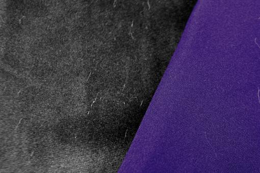 Stretch-Samt - Schwarz/Lila