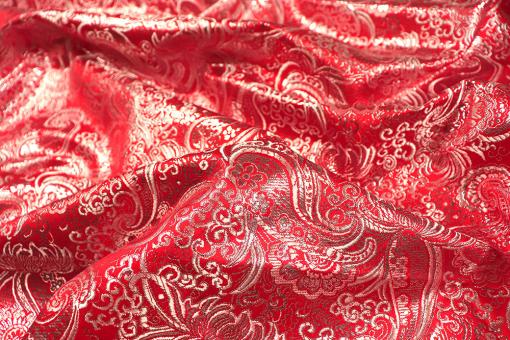 Brokat Maharadscha - Rot/Silber