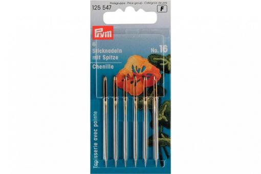 Sticknadeln mit Sp. Prym ST 16 - 1,6 x 55 mm Silber/Gold