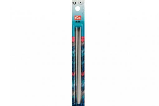 Strumpfstricknadeln Prym 15 cm - 2,0 mm Grau ALU