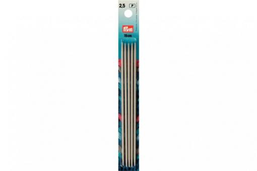 Strumpfstricknadeln Prym 15 cm - 2,5 mm Grau ALU