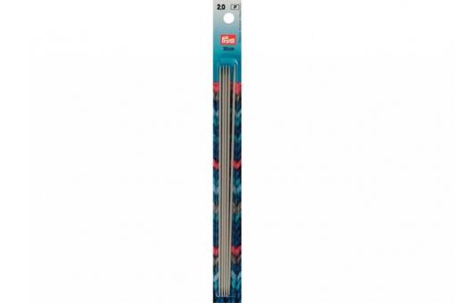 Strumpfstricknadeln Prym 20 cm - 2,0 mm Grau ALU