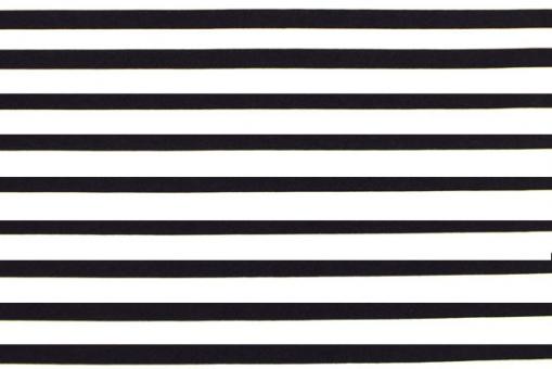 Viskosejersey - Querstreifen - Weiß/Nachtblau