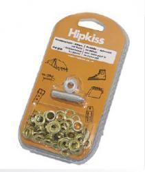 25 Messingösen mit Stanzwerkzeug - 11 mm