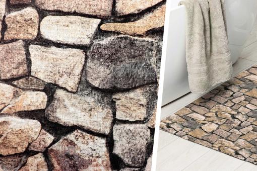 Teppichläufer-Meterware - Steinwand