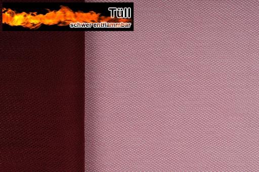 Tüll schwer entflammbar - Bordeaux - 3,0 Meter