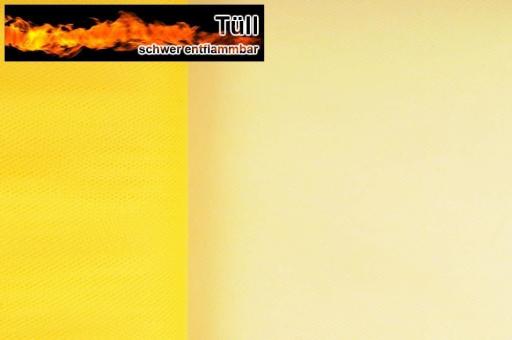 Tüll schwer entflammbar - Gelb - 3,0 Meter