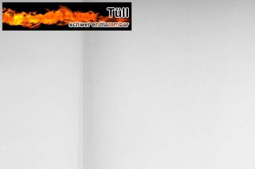 Tüll schwer entflammbar - Weiß - 1,0 Meter