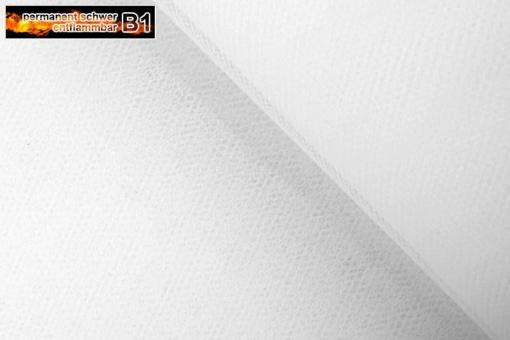 Tüll permanent schwer entflammbar - Weiß - 1,0 Meter
