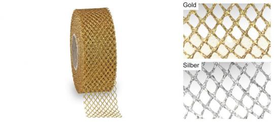 Tüllband Metallic - 40 mm - 20 m-Rolle