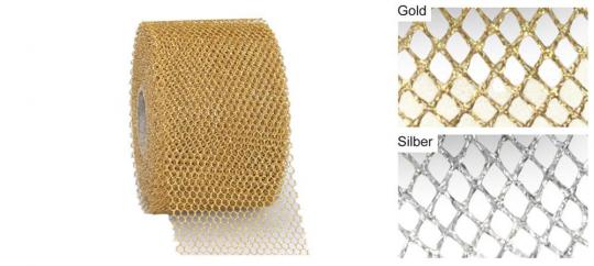 Tüllband Metallic - 72 mm - 20 m-Rolle