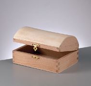 Holztruhe - mit Verschluss - 13,3 x 9,5 x 7 cm -  - roh