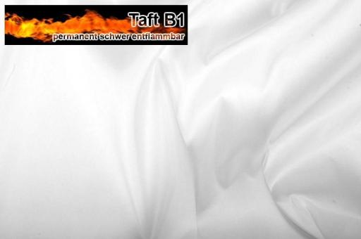 Taft - permanent schwer entflammbar B1 - Weiß - 1,0 Meter