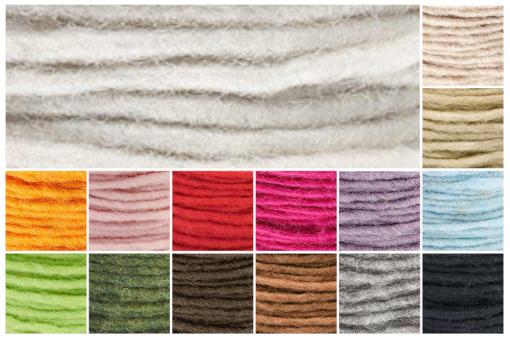 Wollkordel gefilzt - 5 mm - Jute Kern - 35 Meter Rolle