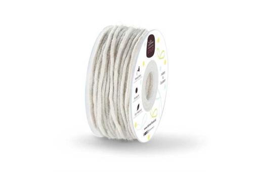 Wollkordel gefilzt - 5 mm - Jute Kern - 35 Meter Rolle