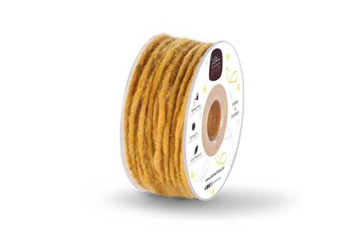 Wollkordel gefilzt - 5 mm - Jute Kern - 35 Meter Rolle