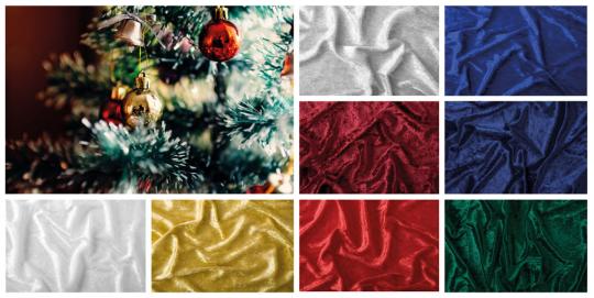 Pannesamt Stoff Weihnachten - uni