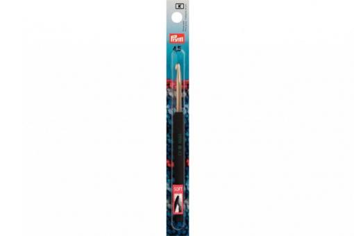 Woll-Häkelnadeln Prym 14 cm - 4,5 mm Silber - Soft-Griff ALU