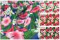 Farbtafel für den Satin-Stoff Hibiskus-Blüte in vier verschiedenen Farbstellungen