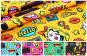 Dekostoff mit Pop-Art-Motiv in verschiedenen Farben