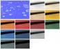 Farbtafel mit drapierten Polyesterstoffen in verschiedenen Farben