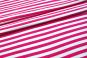 Jerseystoff mit breiten Querstreifen in Pink und Weiß
