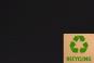 Schwarzer French Terry mit Recycling-Logo