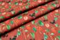 Rote Baumwoll-Popeline mit Himbeeren, Brombeeren, Kirschen, Erdbeeren und vieles weitere mehr