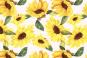 weisser baumwollstoff mit sonnenblumen