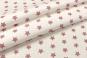 Weiße Baumwollmeterware mit rosa Sternen