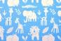 Dekostoff deluxe - African Kids - Weiße Tiere - 280 cm - Hellblau
