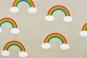 Dekostoff Leinenoptik - Rainbow Clouds