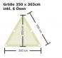 Fix Fertig Segeltuch Dreieck - gleichseitig 350 x 303 cm - 6 Ösen - Sand