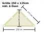 Fix Fertig Segeltuch Dreieck -  rechtwinklig 250 x 125 cm - 6 Ösen - Sand