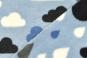 Wende-Wellness-Fleece - Regentropfen und Wolken - Blau