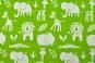 Dekostoff deluxe - African Kids - Weiße Tiere - 280 cm - Grün