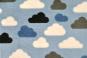 Wende-Wellness-Fleece - Regentropfen und Wolken - Blau