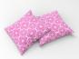 Weicher Fleece Stoff mit modernen Blumen Design - hier am Beispiel mit kuscheligen Fleece Kissen in Pink