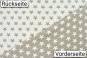Dekostoff Jacquard - zweiseitig - Sterne - Beige/Weiß
