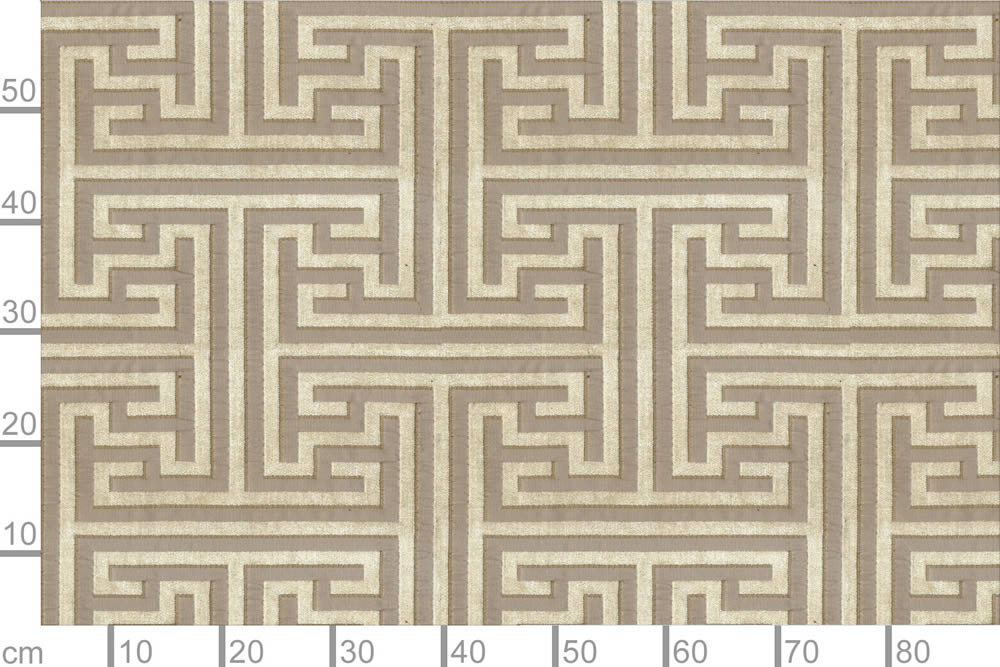 Velvet-Jacquard doppelseitig Labyrinth Natur