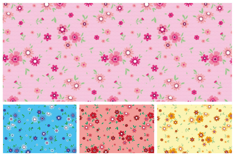 Baumwoll-Mundschutzstoff - Blümchen 