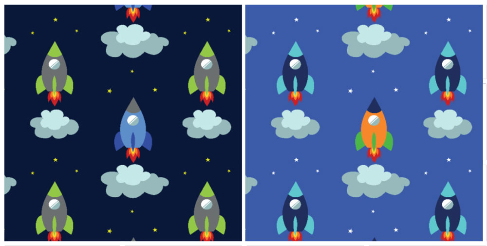 Baumwoll-Mundschutzstoff - Raumschiff 