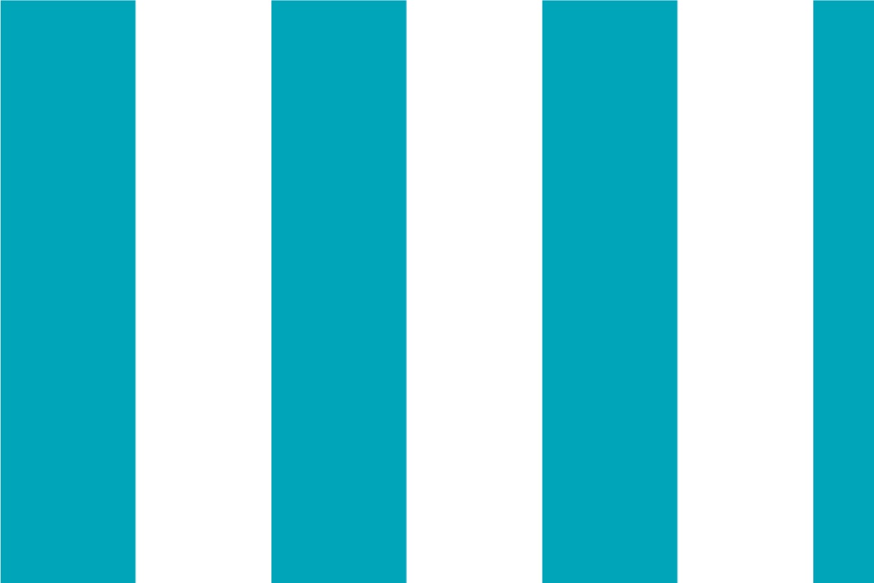 Segeltuch - wasserdicht - Blockstreifen 6cm Türkis