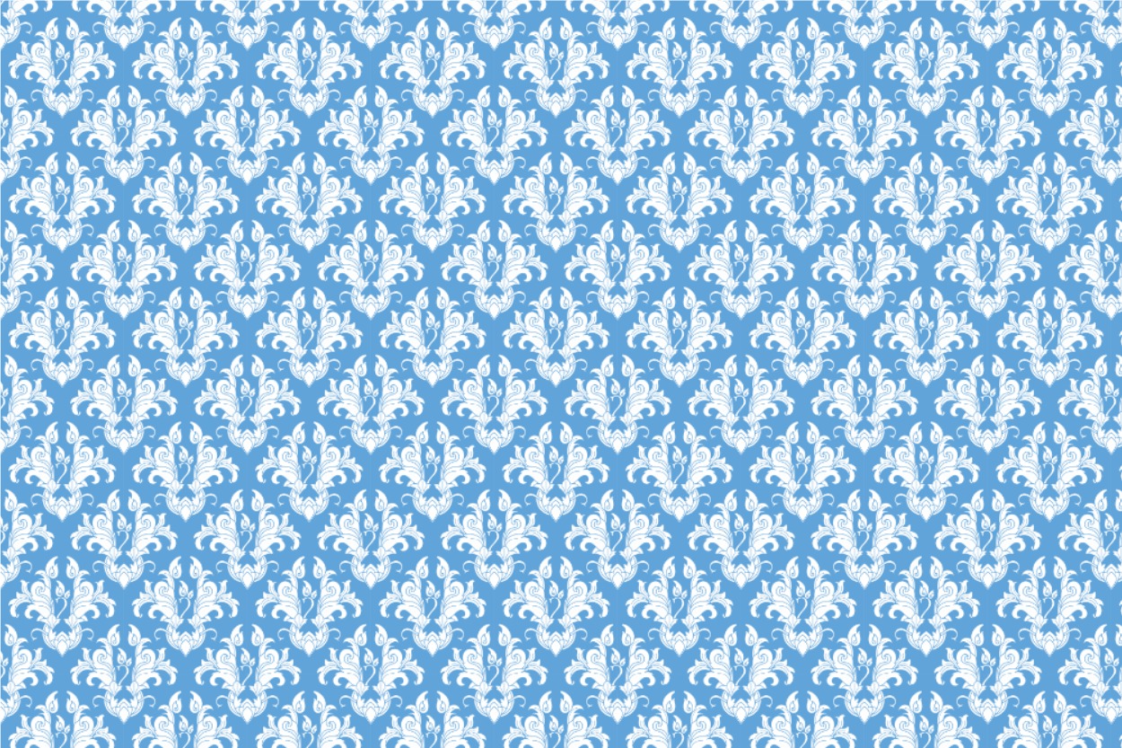 Dekostoff - Barock Henry IV Blau/Weiß