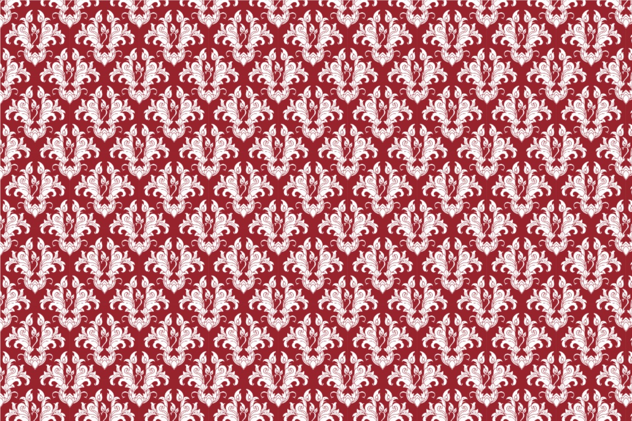 Dekostoff - Barock Henry IV Dunkelrot/Weiß